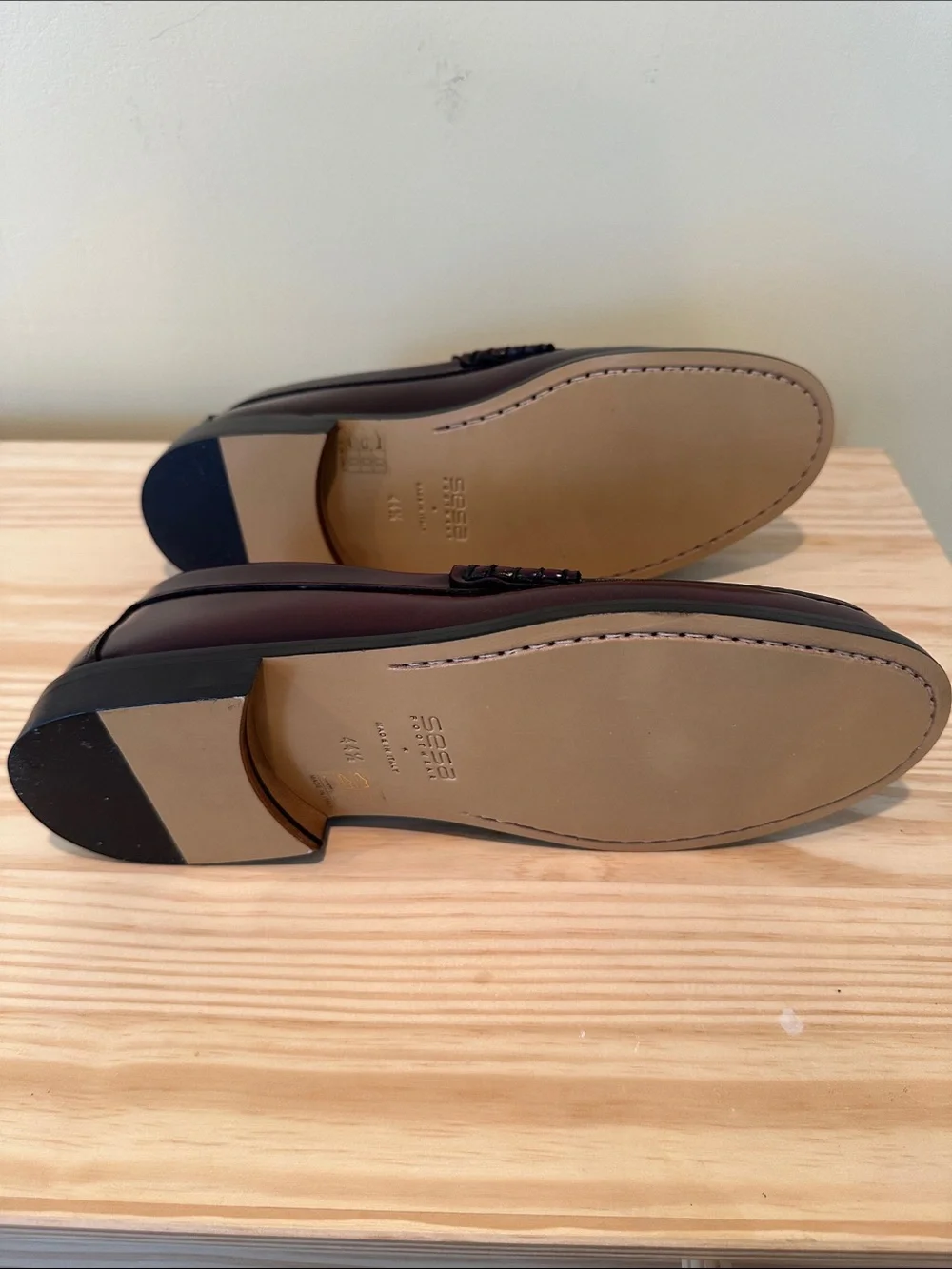 Sesa New York Loafer Brother in Chianti- Classic Leather Slip-Ons - Size 44.5